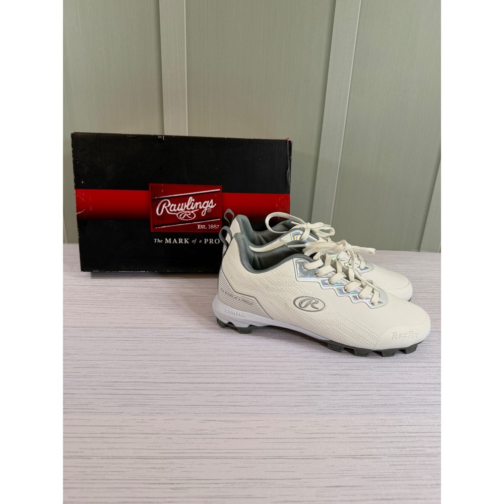 Rawlings Saber Low White Iridescent Softball Cleats Womens 8 174928-8